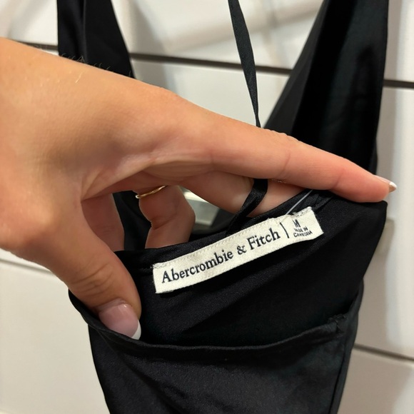 Abercrombie & Fitch Halter Satin Bodysuit BLACK NWT - Picture 5 of 5